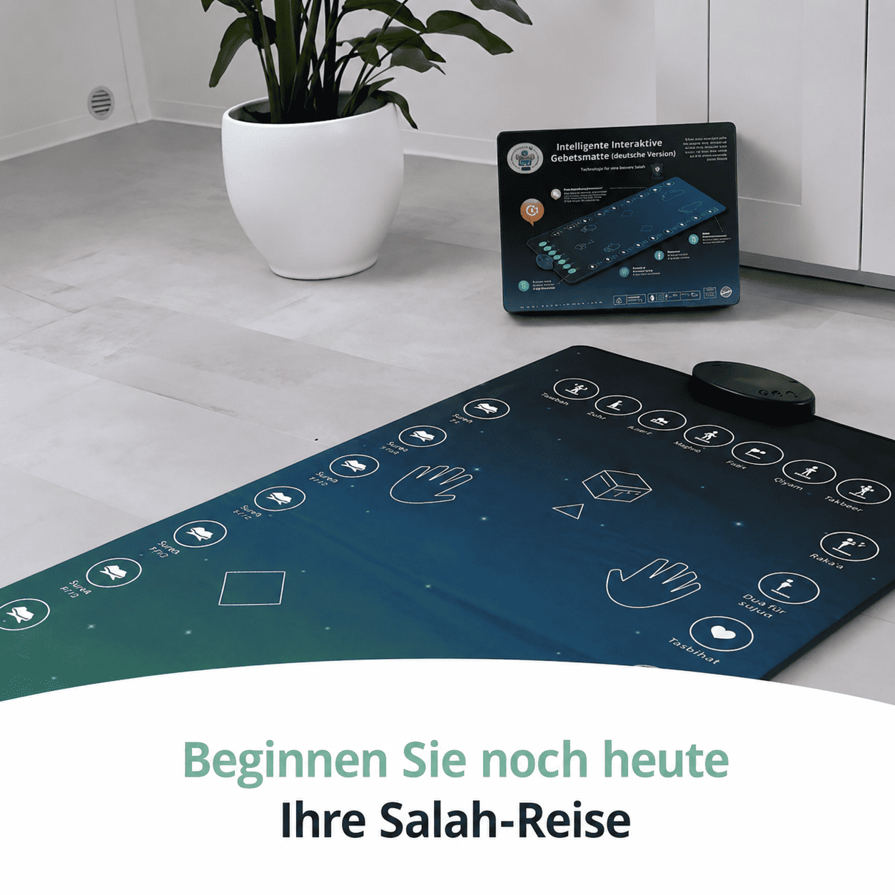 Gebetsmatte – Salah Schritt für Schritt lernen mit Audio in 10 Sprachen